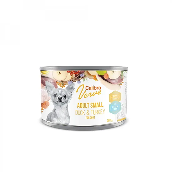 Calibra Dog Verve GF Взрослая Маленькая Утка&Индейка 200г 