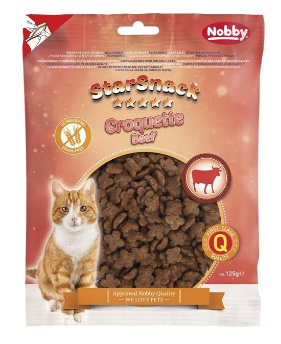 Nobby STARSNACK Cat Croquette Beef 125g - gardumi kaķiem