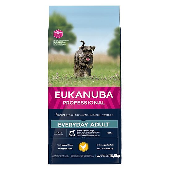 Сухой корм для собак — Eukanuba Adult Small and Medium Chicken Every Day, 16,5 кг   Код товара: 107991