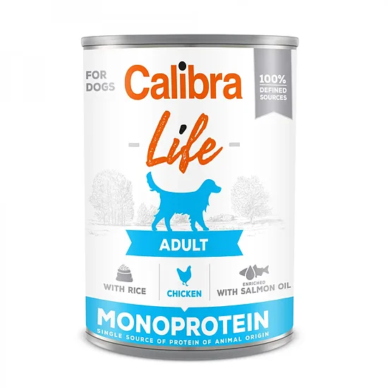Calibra Dog Life Pieaugušajiem vista ar rīsiem 400g 