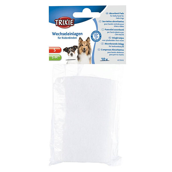 Гигиенические подкладки для собак - Trixie Pads for belly band for male dogs, S–M, 10 gab.