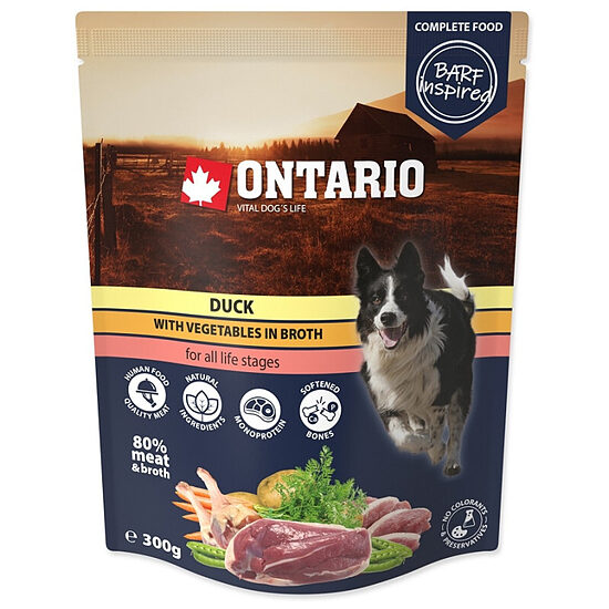 Консервы для собак — Ontario Dog Duck with vegetables in broth, 300 г