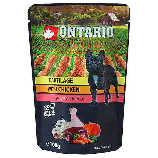 Консервы для собак — Ontario Dog Cartilage with Chicken in Broth, 100 г