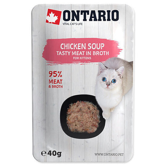 Консервы для котят — Ontario Soup Kitten Chicken, Carrot with Rice, 40 г