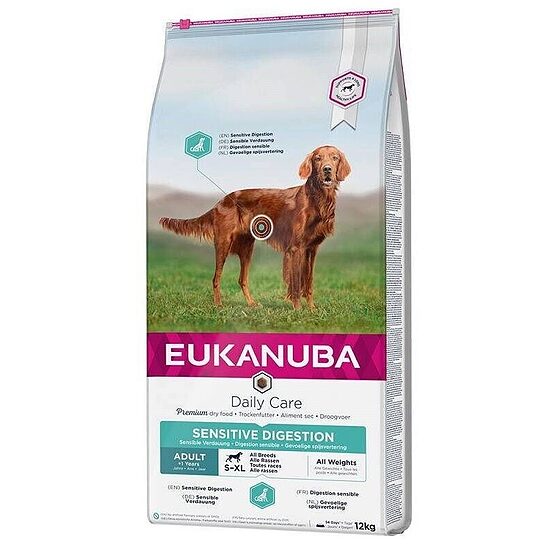 Сухой корм для собак — Eukanuba Adult All Sensitive Digestion, 12 кг  Код товара: 110631