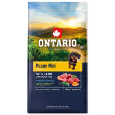 Barība kucēniem – Ontario Dog Puppy Mini Lamb & Brown Rice 6,5 kg