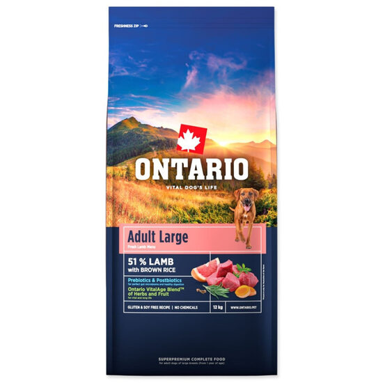Ontario Adult Large, Lamb and Brown Rice, 12 kg