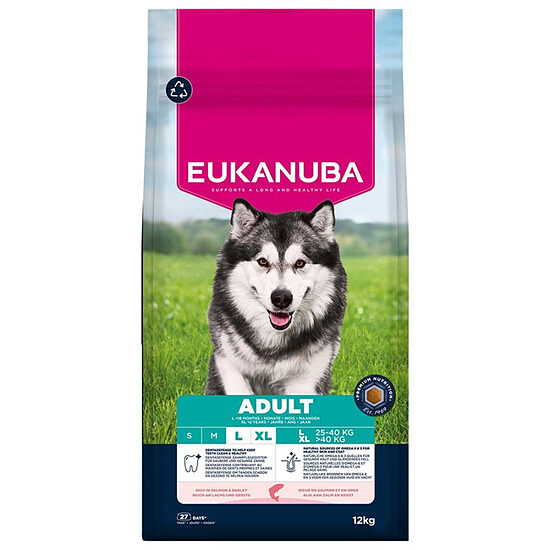 Сухой корм для собак — Eukanuba Adult Large Salmon, 12 кг  Код товара: 113101