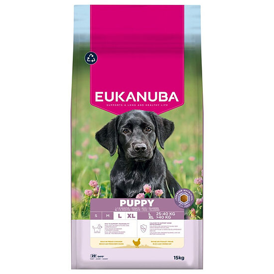 Сухой корм для щенков — Eukanuba Puppy Large Chicken, 15 кг  Код товара: 113094