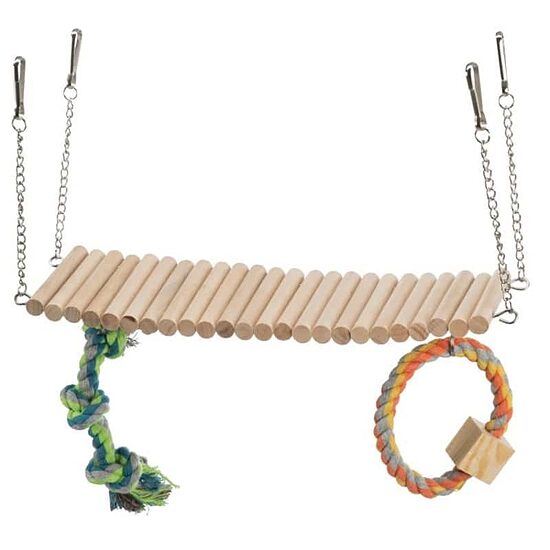 Aksesuārs grauzējiem : Trixie Suspension bridge with rope and toy, 29×25×9cm