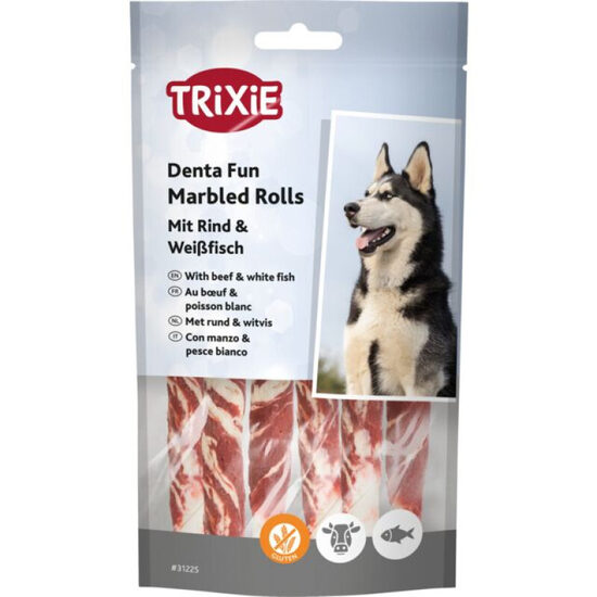 Trixie Denta Fun Marbled Beef Chewing Rolls, 12 cm, 6gab/70 g