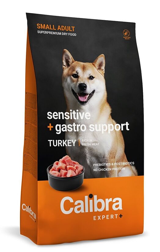 Calibra Dog EXPERT+ Pieaugušajiem Mazām šķirnēm Jutīgs & Gremošanas atbalsts 400 g