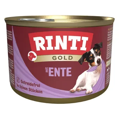 RINTI Gold Ente - Konservi suņiem ar pīli 185g