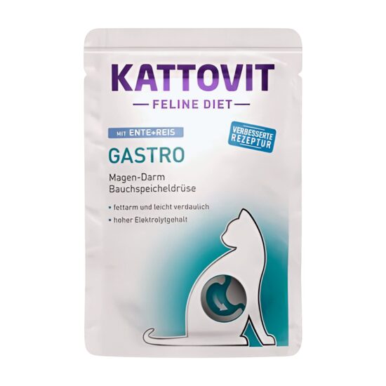 KATTOVIT Gastro Duck & Rice 85g (pīle) - Konservi kaķiem ar gremošanas trakta problēmām