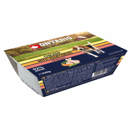 Консервы для собак — Ontario Dog Alucup Chicken with vegetable, 320 г