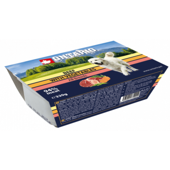 Консервы для собак — Ontario Dog Alucup Beef with vegetable, 320 г