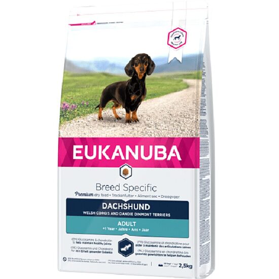Сухой корм для собак — Eukanuba Adult Dachshund, 2,5 кг  Код товара: 100194
