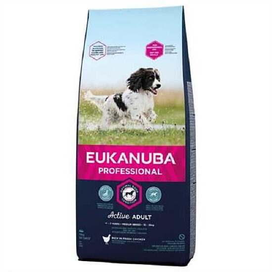 Сухой корм для собак — Eukanuba Adult Medium Chicken, 18 кг    Код товара: 107585