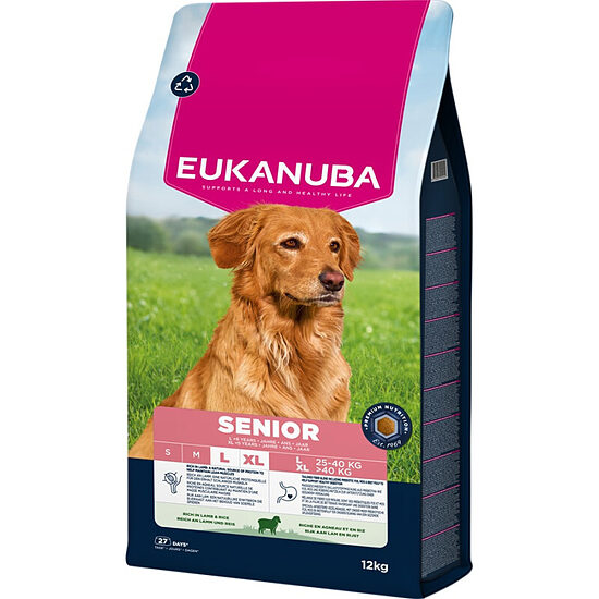 Сухой корм для собак — Eukanuba Senior Large Lamb and Rice, 12 кг  Код товара: 112948