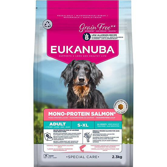 Сухой корм для собак — Eukanuba Adult Mono Protein Salmon, 3 кг  Код товара: 113901