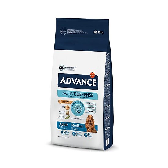 ADVANCE DOG MEDIUM ADULT 18,0KG - ДЛЯ СОБАК СРЕДНИХ ПОРОД (КУРИЦА И РИС)