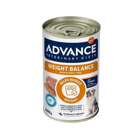 ADVANCE VETERINARY DIET DOG WEIGHT BALANCE MEDIUM/MAXI 400G - KONSERVI VIDĒJO UN LIELU ŠĶIRŅU SUŅIEM SVARA KONTROLEI