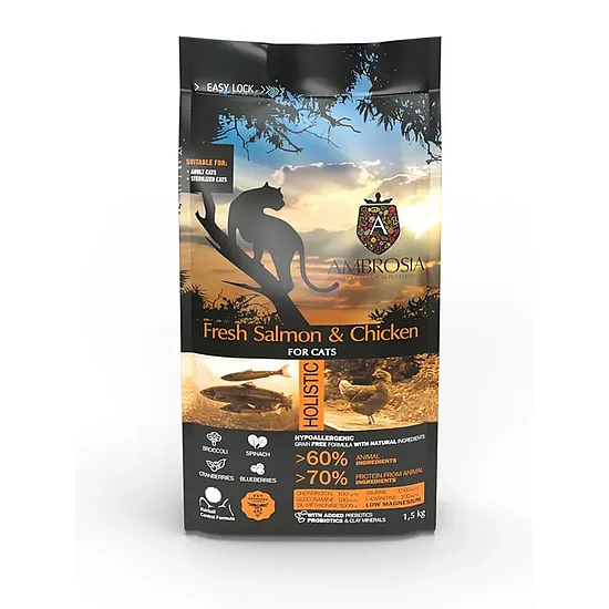 Ambrosia Grain-Free Sterilized Cat Fresh Salmon & Chicken