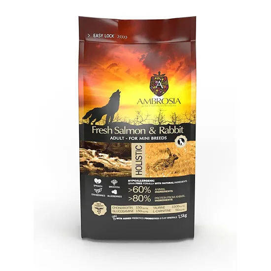 Ambrosia Grain Free Adult Mini Fresh Salmon & Rabbit 