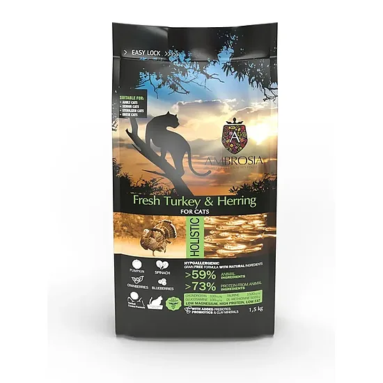 Ambrosia Grain-Free Sterilized Cat Fresh Turkey & Herring