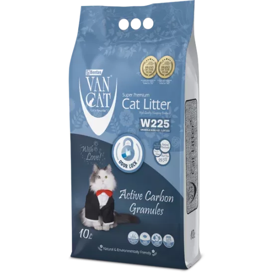 Van Cat Active Carbon Granules 10L/8,5kg - cementējošās smiltis kaķu tualetem 