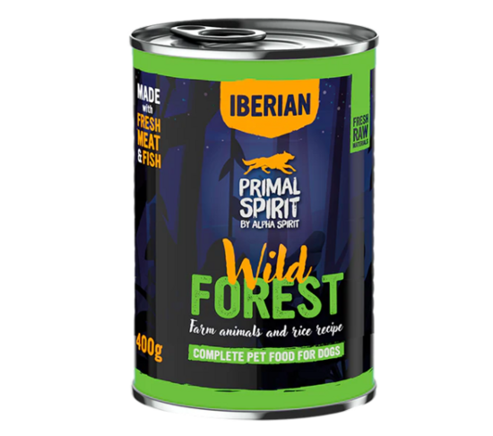 Свинина-индейка с рисом 400 г Полнорационный влажный корм для собак Wild Forest Iberian
