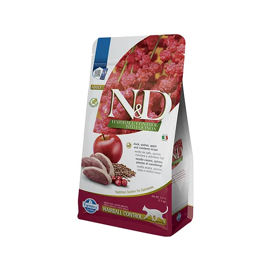 N&D CAT QUINOA DUCK HAIRBALL 1.5kg