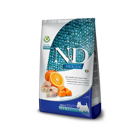 N&D DOG PUMPKIN CODFISH ORANGE ADULT MINI 7kg
