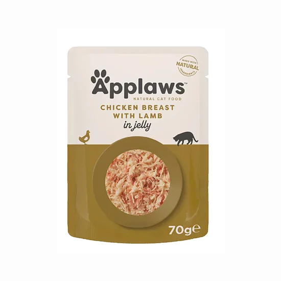APPLAWS CAT POUCH КУРИЦА ЯГНЁНОК В ЖЕЛЕ 70Г 