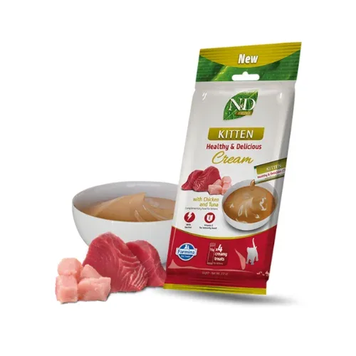 N&D CAT CREAMY CHICKEN & TUNA KITTEN 60G N4 