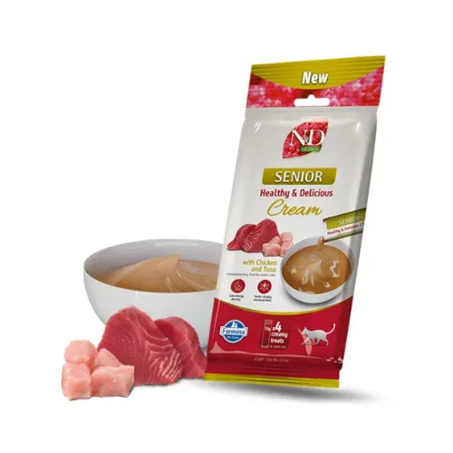 N&D CAT CREAMY QUINOA CHICKEN & TUNA SENIOR 60G N4 