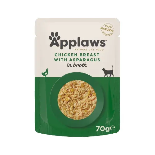 APPLAWS CAT POUCHE КУРИЦА СО СПАРЖЕЙ 70Г