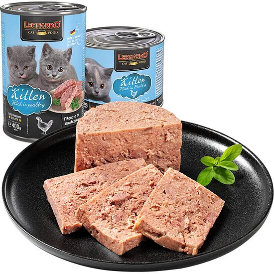 "LEONARDO KITTEN POULTRY - MITRĀ BARĪBA KAĶĒNIEM AR PUTNU GAĻU 0.200g