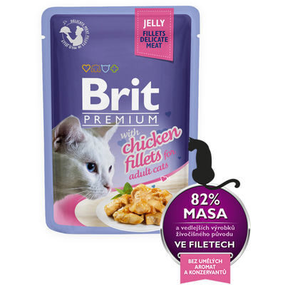 	 Brit Premium Cat Delicate Fillets in Jelly with Chicken 85 g mitrā barība kaķiem