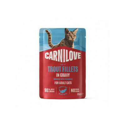CARNILOVE Gravy, богатый форелью, обогащённый эхинацеей, консервированный корм для кошек 85 г