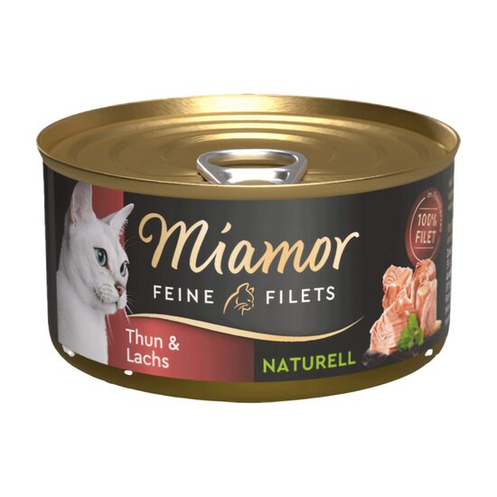 Miamor Feine Fillets Naturelle Thun&Lachs 80g  tunča filejas gabaliņi ar lasi savā sulā