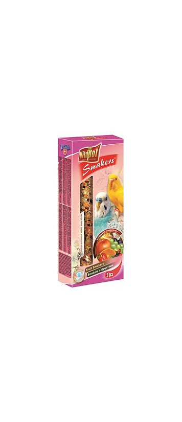 STANDARD Smakers fruit for budgie 2pcs 90g - Vitapol nūjiņas ar augļiem viļņainajiem papagaiļiem.
