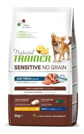 NATURAL TRAINER SENSITIVE DOG NO GRAIN ADULT MINI TROUT 2kg