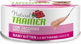 NATURAL TRAINER CAT BABY KITTEN TURKEY 80 G - konservēta barība ar tītaru kaķēniem no 3. nedēļu vecuma