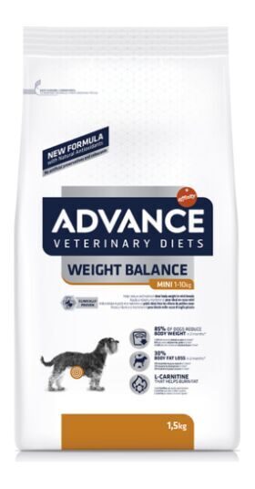 ADVANCE VETERINARY DIETS WEIGHT BALANCE MINI 1,5kg - Полноценный сбалансированный сухой корм для взрослых собак с лишним весом