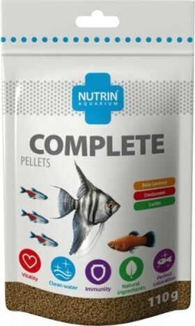 NUTRIN Aquarium COMPLETE PELLETS 110gr - ПОЛНОЦЕННЫЙ КОРМ ДЛЯ ВСЕХ ВИДОВ АКВАРИУМНЫХ РЫБ