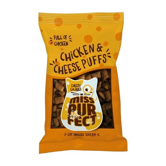 Boxby Miss Purfect gardums kaķiem 100g - Chicken&Cheese puffs, spilventiņi ar vistu un sieru