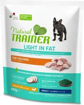 NATURAL TRAINER DOG ADULT WEIGHT CARE SMALL&TOY TURKEY 0,8 KG - Полноценный сухой корм с индейкой для поддержания здорового веса у собак маленьких и миниатюрных пород