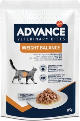 Advance VET Weight Balance 85g - pilnvērtīga diēta konservu veidā pieaugušiem kaķiem ķermeņa svara samazināšanai