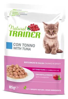 NATURAL TRAINER KITTEN&YOUNG TUNA 85g -  konservi ar tunci KAĶĒNIEM & JUNIORIEM (1–12mēneši)